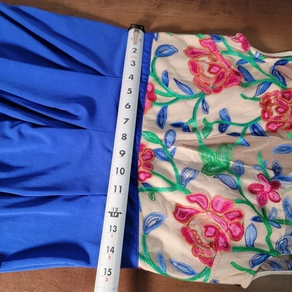 NEW Acevog Floral Embroidered Semi sheer Dress Open Back Size Medium